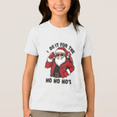 Cool Santa I Do It For The Ho Ho Hos トライブレンドTシャツ (正面)