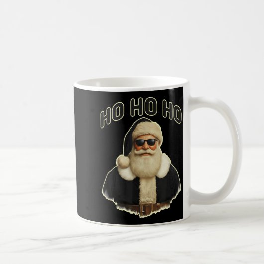 Cool Santa In Black Hat Sungles Graphic コーヒーマグカップ (右)