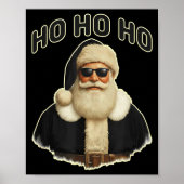 Cool Santa In Black Hat Sungles Graphic  ポスター (正面)