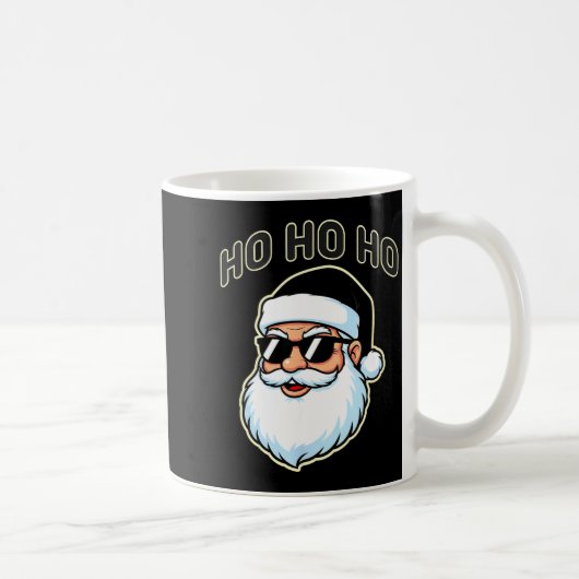 Cool Santa In Black Hat Sungles Graphic 2  コーヒーマグカップ (右)