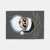 Cool Santa In Black Hat Sungles Graphic 2  フリースブランケット (正面(横))