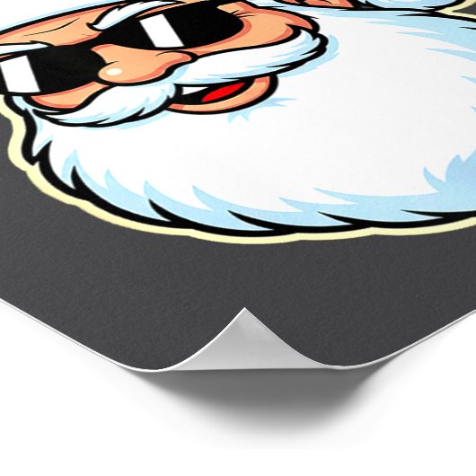 Cool Santa In Black Hat Sungles Graphic 2  ポスター (角)