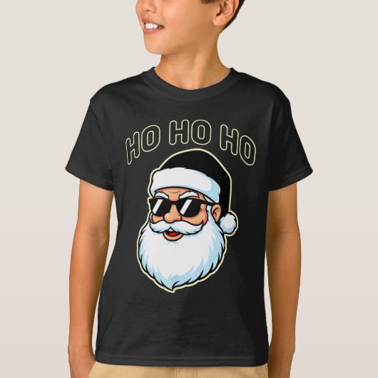 Cool Santa In Black Hat Sungles Graphic 2  Tシャツ (正面)