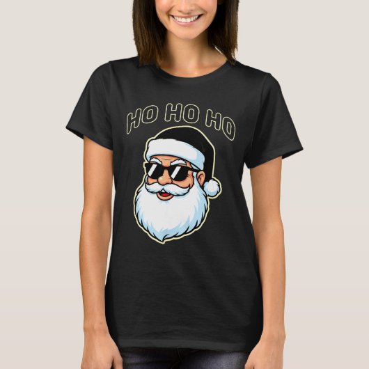 Cool Santa In Black Hat Sungles Graphic 2  Tシャツ (正面)