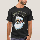 Cool Santa In Black Hat Sungles Graphic 2  Tシャツ (正面)