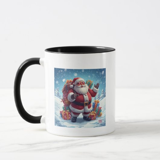 Cool Santa Mug – Festive Fun with Holiday Vibes マグカップ (左)