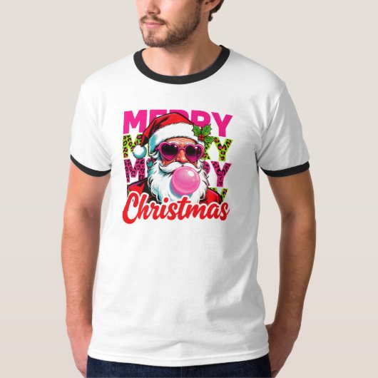 Cool Santa Pink Bubblegum Christmas Tシャツ (正面)