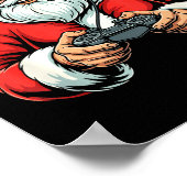 Cool Santa Playing Video Games Christmas Gamer Boy ポスター (角)