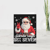 Cool Santa Says 67 Meme Funny Christmas Xmas Men W カード (正面)