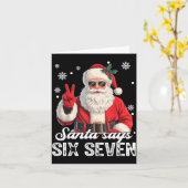 Cool Santa Says 67 Meme Funny Christmas Xmas Men W カード (黄色い花)