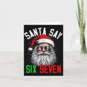Cool Santa Says Six Seven Funny Christmas 67 Meme  カード (正面)