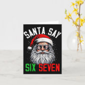 Cool Santa Says Six Seven Funny Christmas 67 Meme  カード (黄色い花)
