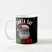 Cool Santa Says Six Seven Funny Christmas 67 Meme コーヒーマグカップ (左)