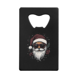 Cool Santa with Sunglasses Christmas クレジットカード栓抜き