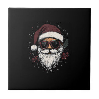 Cool Santa with Sunglasses Christmas タイル