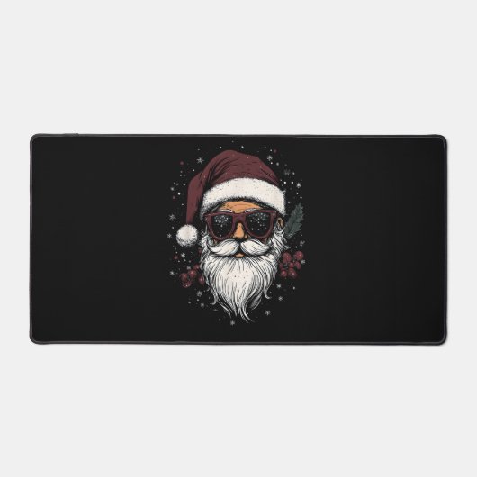 Cool Santa with Sunglasses Christmas デスクマット (正面)