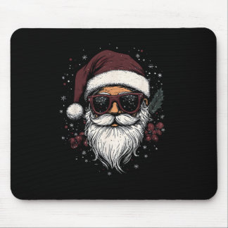 Cool Santa with Sunglasses Christmas マウスパッド