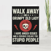 Cool Sarcastic Quote Walk Away I Am A Grumpy Old カード (正面)