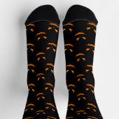 Cool scary Jack O'Lantern Halloween Black pattern ソックス (上部)