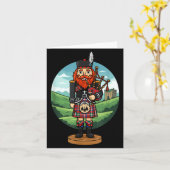 Cool Scottish Nutcracker Bagpes  カード (黄色い花)