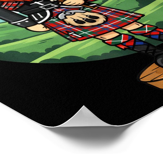 Cool Scottish Nutcracker Bagpes  ポスター (角)
