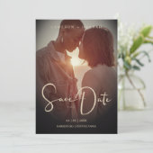 Cool Script Sophisticated Fake Golden Trendy Photo セーブザデート (スタンド正面)