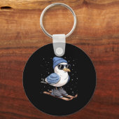 Cool Seagull On Skis - Nordic Winter Seagulls Aprè キーホルダー (正面)