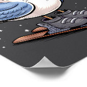 Cool Seagull On Skis - Nordic Winter Seagulls Aprè ポスター (角)