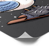 Cool Seagull On Skis - Nordic Winter Seagulls Aprè ポスター (角)