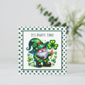 Cool shamrock tiled pattern leprechaun 招待状 (スタンド正面)