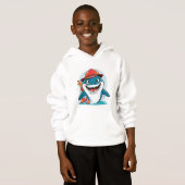 Cool Shark Adventure – Kids’ Hoodie (正面フル)
