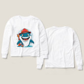 Cool Shark Adventure – Kids’ Long Sleeve Tee (デザイン 正面＆背面)