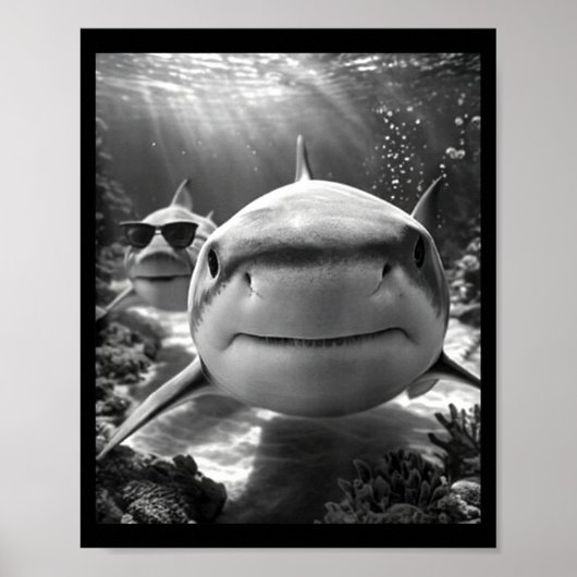 Cool Shark Animal Selfie  ポスター (正面)