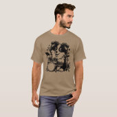 Cool Sheltie Puppy Drummer Band Design family Tシャツ (正面フル)
