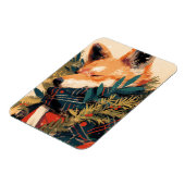 Cool Shiba Inu in Christmas Winter マグネット (左側)