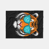Cool Shirts For Boys Kids, Funny Tiger Sungles  フリースブランケット (正面(横))