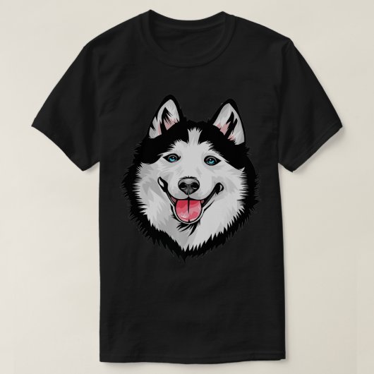 Cool Siberian Husky Face Premium  Tシャツ (デザイン正面)