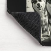 Cool siberian husky funny dog selfie beach マウスパッド (コーナー)