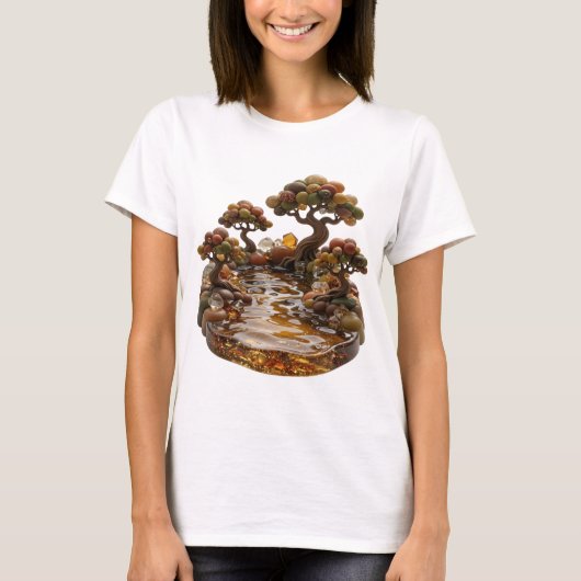 Cool Silver 抽象芸術 ステートメントTシャツ v2 Tシャツ (正面)