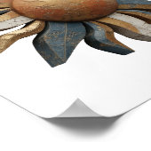 Cool Silver ABSTRACT ART Design v2 ポスター (角)