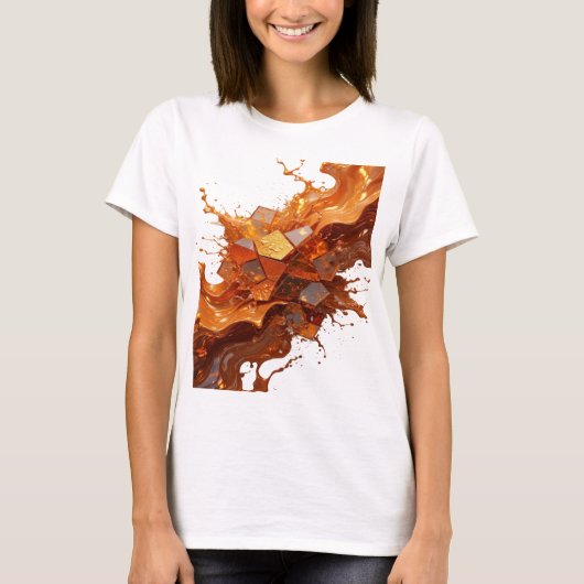 Cool Silver ABSTRACT ART Statement Tee v4 Tシャツ (正面)