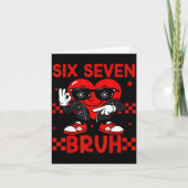 Cool Six Seven Bruh 6 7 Valentines Day Meme Heart  カード (正面)