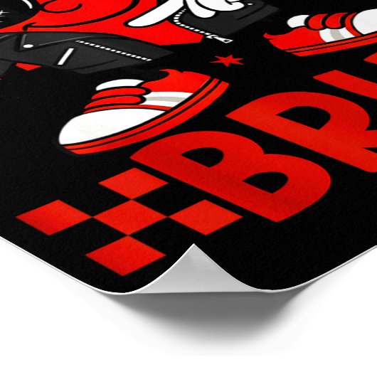 Cool Six Seven Bruh 6 7 Valentines Day Meme Heart  ポスター (角)