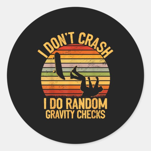 Cool Skateboarding Lover Men Women Kids Skater Ska ラウンドシール (正面)