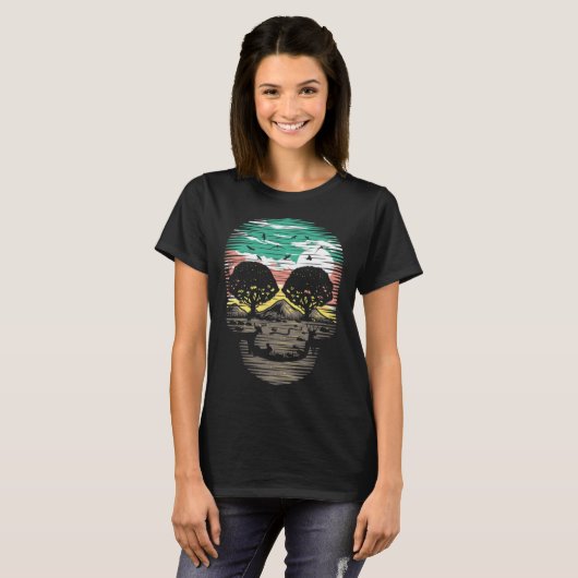 Cool Skeleton of plant nature  Landscape of trees  Tシャツ (正面フル)
