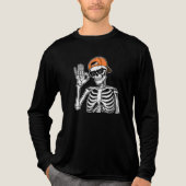 Cool Skeleton with Orange Cap | Hip-Hop Halloween トライブレンドTシャツ (正面)