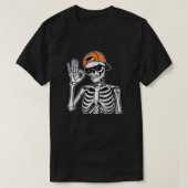 Cool Skeleton with Orange Cap | Hip-Hop Halloween  Tシャツ (デザイン正面)