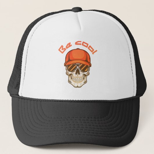 Cool Skull with Cap and Sunglasses キャップ (正面)