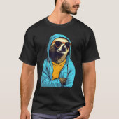 Cool Sloth With Sunglasses And Blue Jacket For Laz Tシャツ (正面)