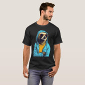 Cool Sloth With Sunglasses And Blue Jacket For Laz Tシャツ (正面フル)